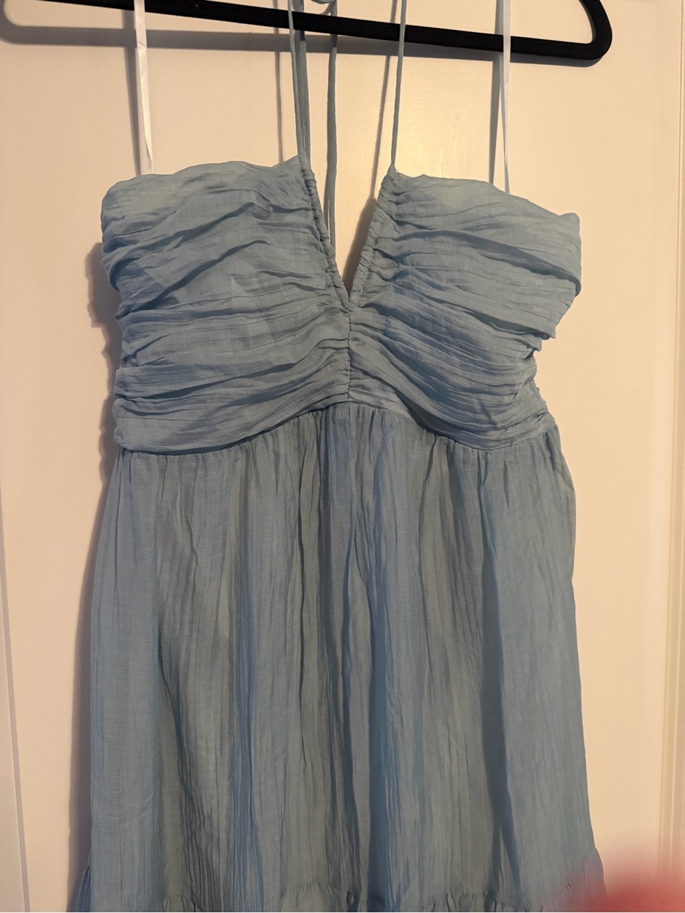 Ice Blue Maxi Halter Dress - Elegant Summer Dress - Picture 3 of 7